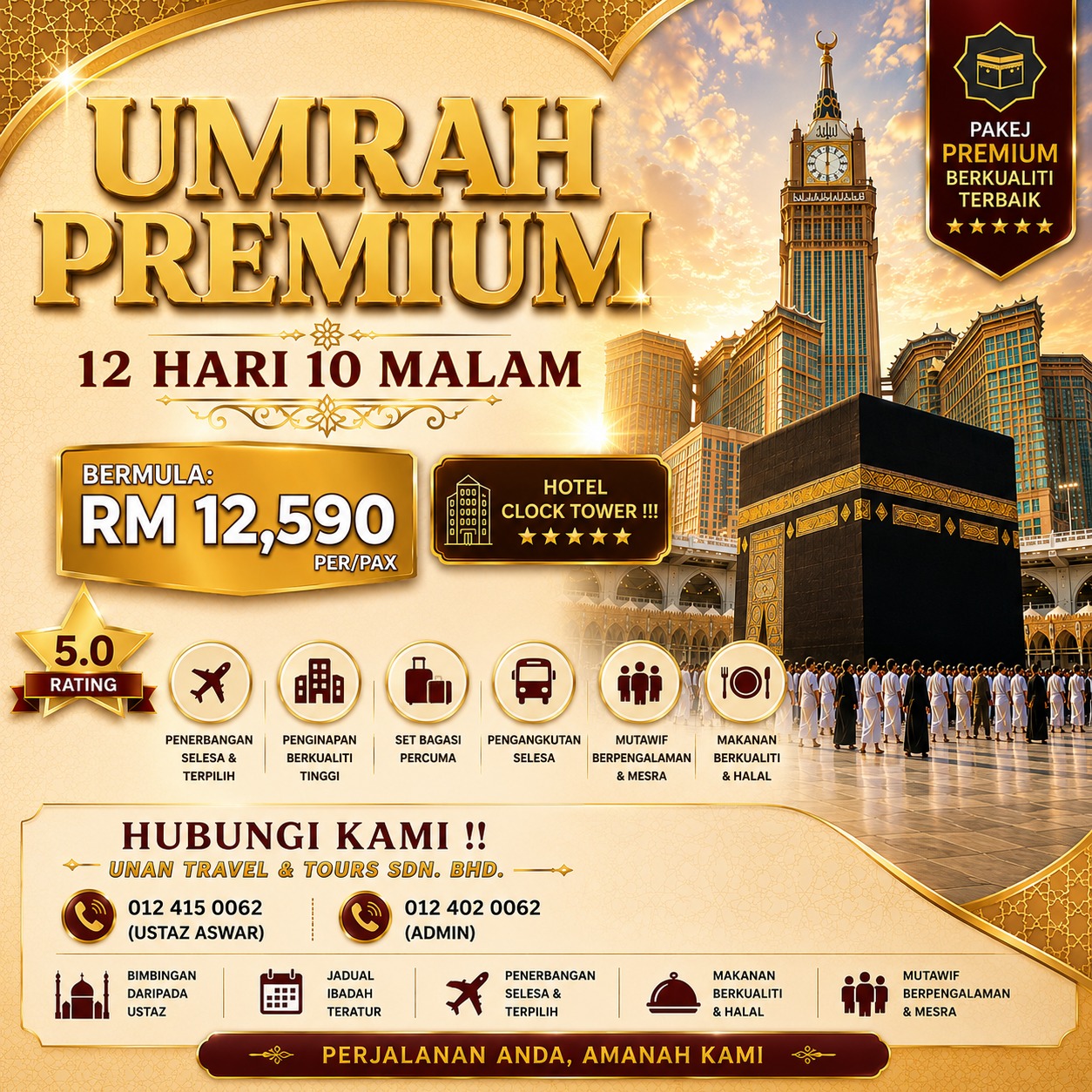 Pakej Umrah Disember 2026 - PREMIUM